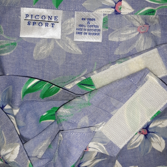 Cotton Chambray Flowered Wrap Mini Skirt - Picture 4 of 4